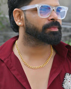 VOJ Gold-Polished Designer Circular Chain For Men | Grocsy
