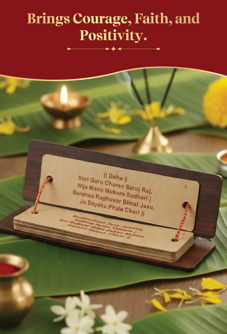 Pujashree Wooden Hanuman Chalisa – Spiritual Prayer Plaque for Home Decor & Worship (English) | Grocsy