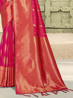 Shree Shyam Fashion Silk Pink Saree | Grocsy