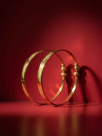 NVR Women Set of 2 Gold Plated Traditional Adjustable Kada Bangle | Grocsy