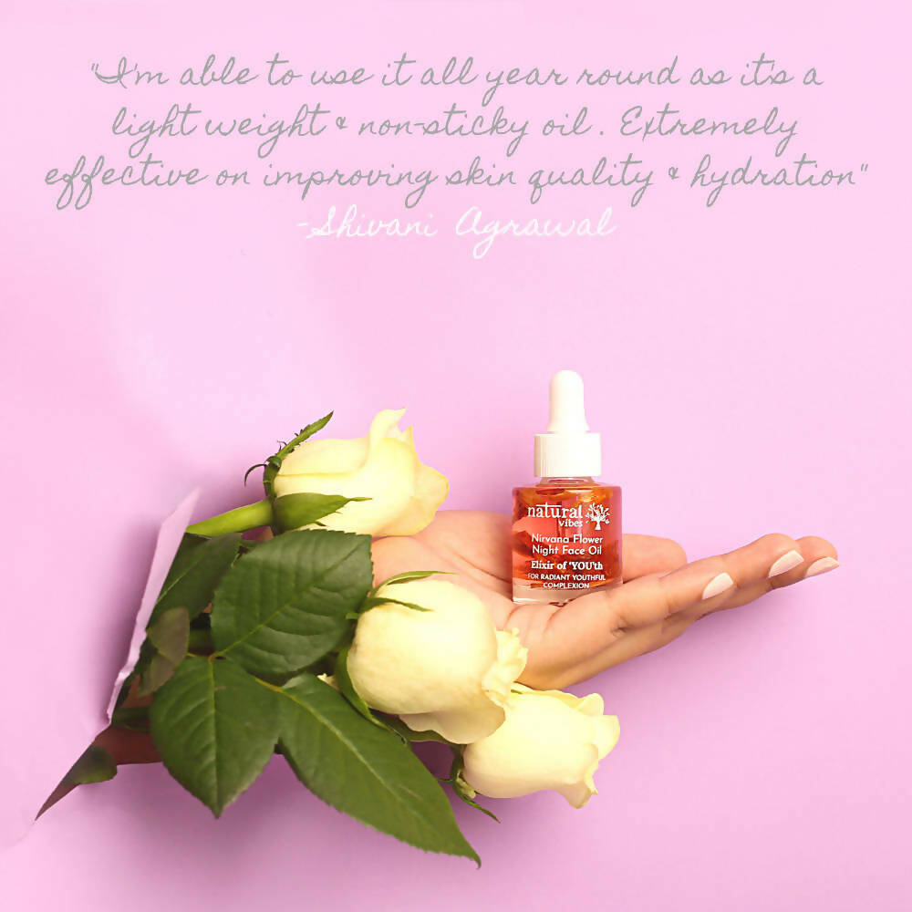 Natural Vibes Anti Ageing Nirvana Flower Night Face Oil | Grocsy