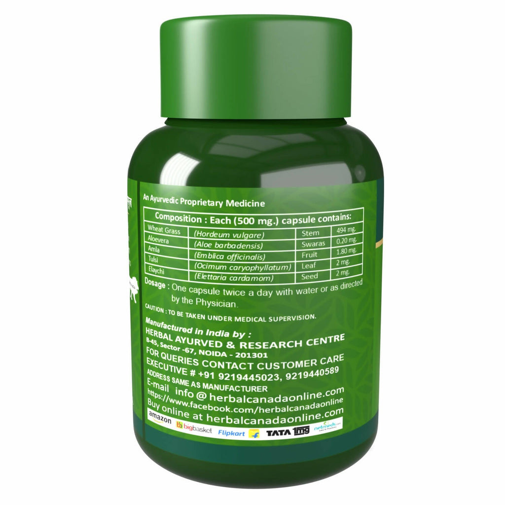 Herbal Canada Wheat Grass Capsules | Grocsy
