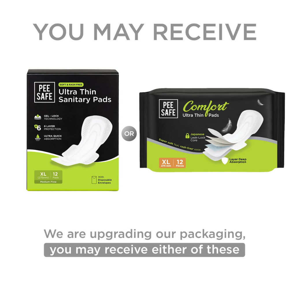 Pee Safe Comfort Ultra Thin Sanitary Pads For Women - XL | Grocsy
