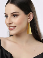 NVR Women Gold-Polished Geometric Shape Drop Earrings | Grocsy