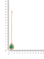 Ruby Raang Tear Drop Green Meenakari with Diamond Maang Tikka | Grocsy
