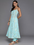 Ahalyaa Women's Traditional wear Kurta Set - Blue | Grocsy