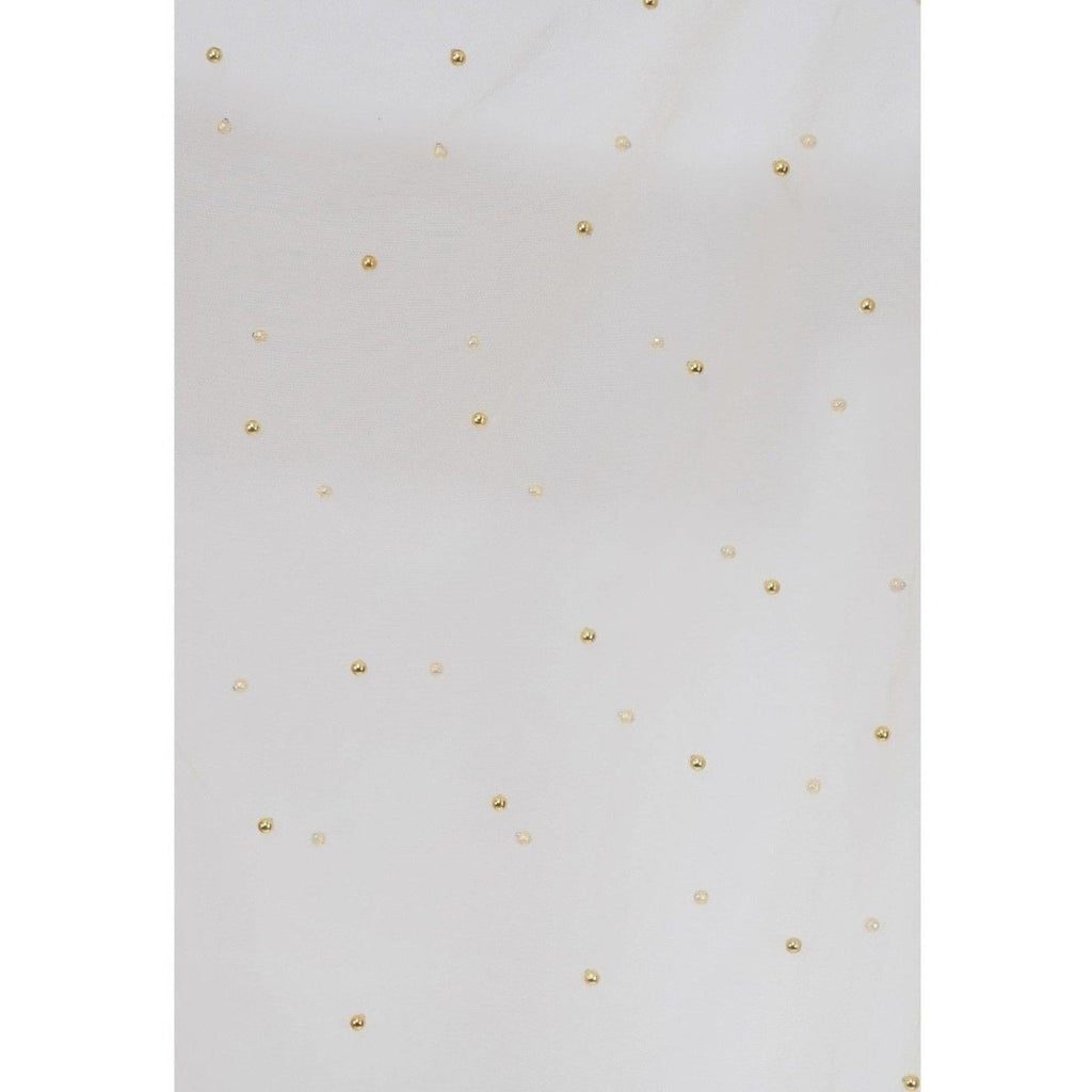 A R Silk Women's Moti Work Net Off White Dupattas and Chunnis | Grocsy