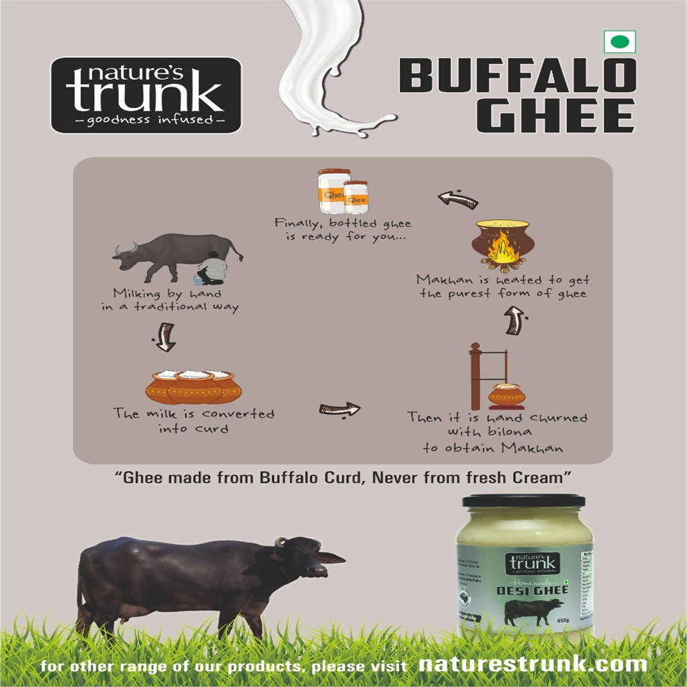 Nature's Trunk Desi Buffalo Ghee | Premium Ghee | Authentic Buffalo Bilona Ghee | Organic Ghee | Grocsy