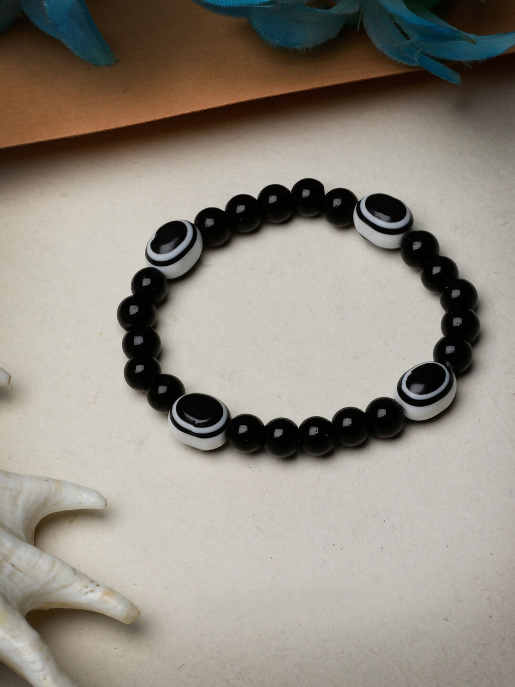 NVR Men & Women Evil Eye Beaded Adjustable Bracelet | Grocsy