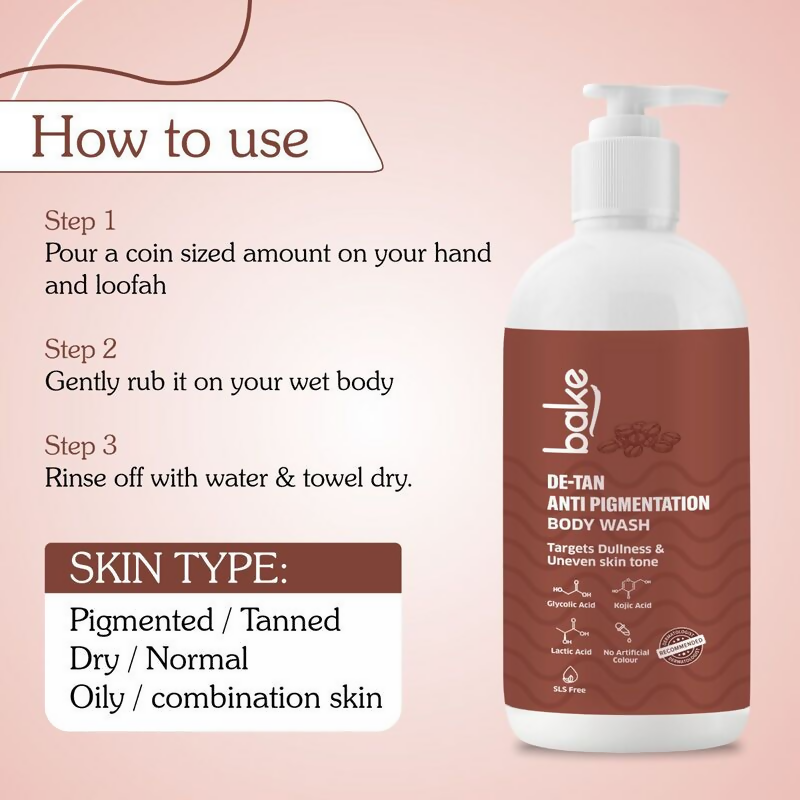 Bake De-Tan Anti Pigmentation Coffee Body Wash | Grocsy
