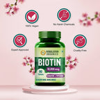 Himalayan Organics Biotin 10000 Mcg with Keratin + Piperine Tablets | Grocsy
