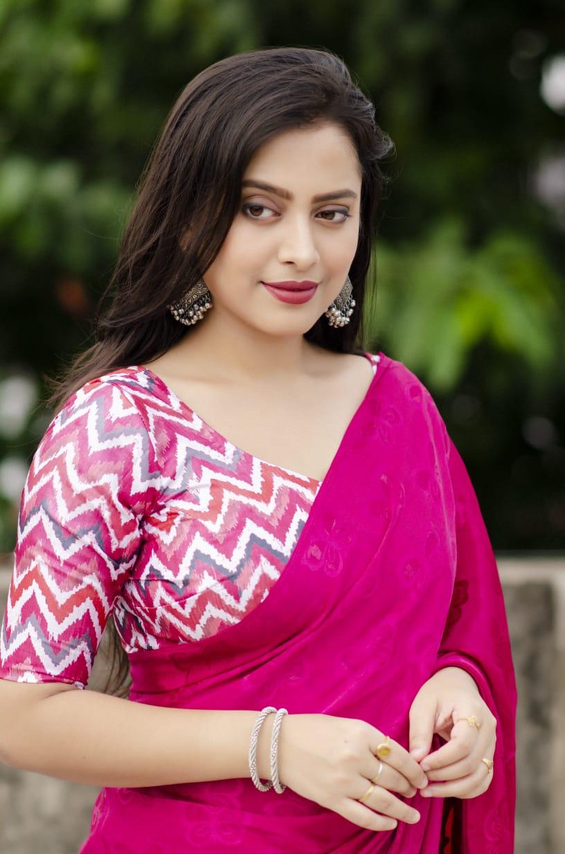 Rani Silk Blend Ethnic Motifs Saree with Unstitched Blouse - A2M | Grocsy