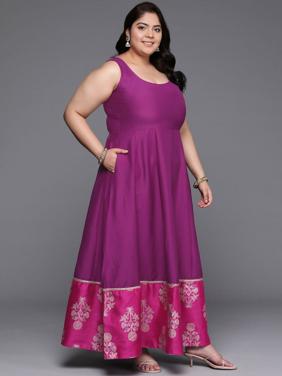 Ahalyaa Women's Traditional wear Ethnic Dress - Purple | Grocsy