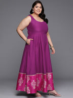 Ahalyaa Women's Traditional wear Ethnic Dress - Purple | Grocsy