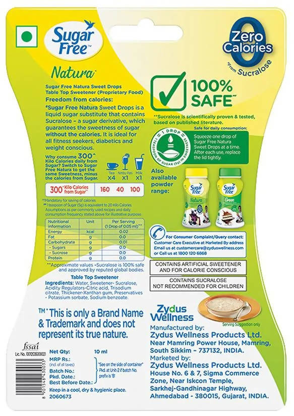 Sugar Free Natura Zero Calories Sweet Drops | Grocsy