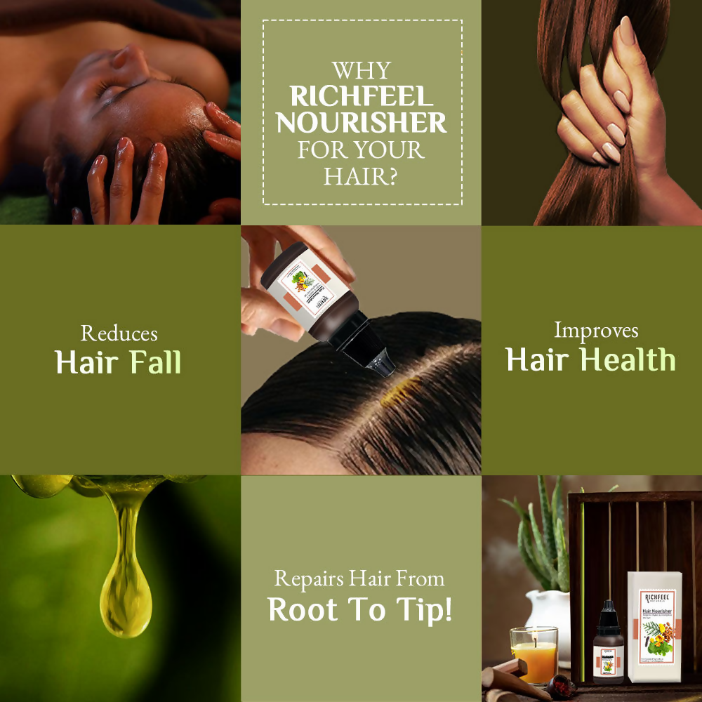 Richfeel Hair Nourisher Oil - Hair Fall Control & Growth Treatment | Grocsy