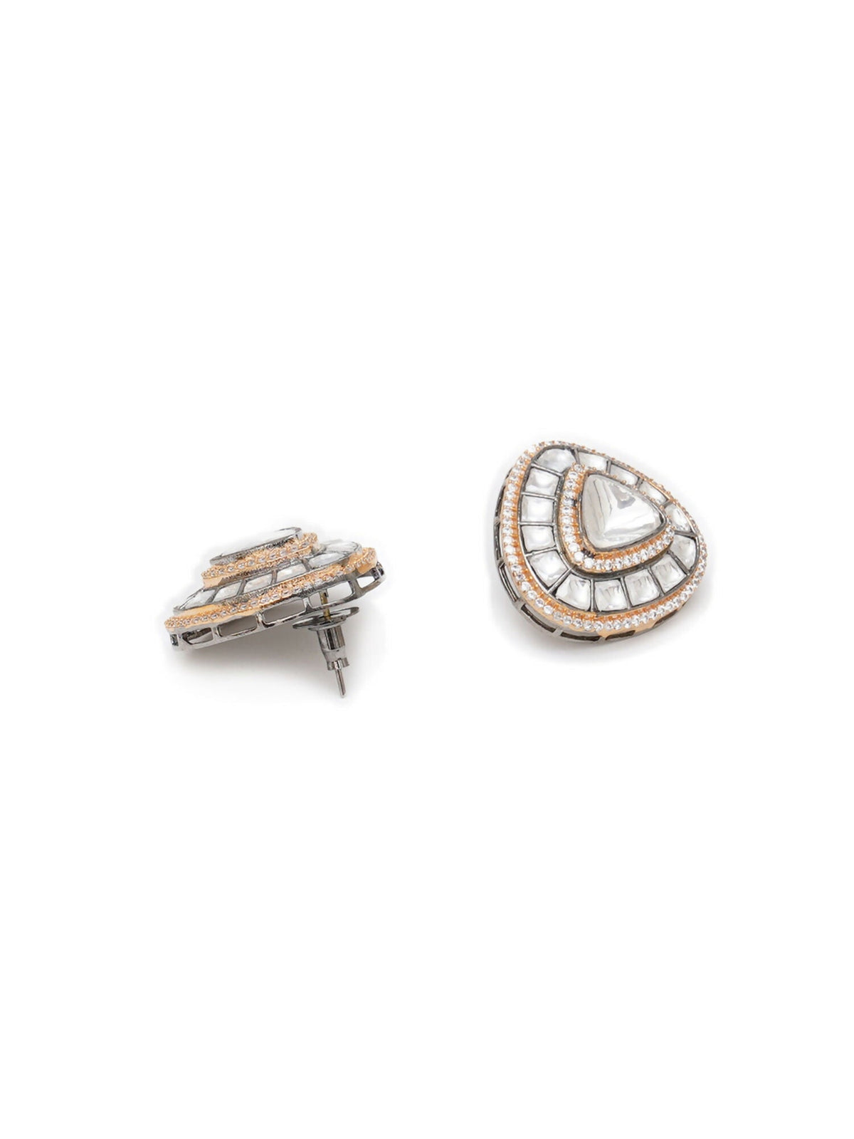 Kundan Earrings (silver) - Ruby Raang | Grocsy