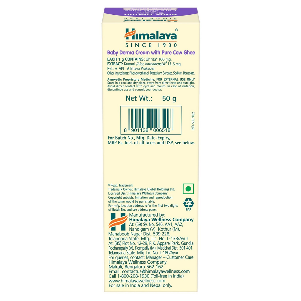Himalaya Herbals Baby Derma Cream with Pure Cow Ghee | Grocsy