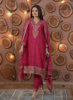 Teeya Creation Rani Color Chinon Silk Functional Wear Trending Kurti | Grocsy