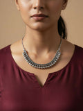 NVR Women Oxidised Silver Plated Necklace | Grocsy