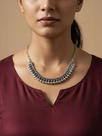 NVR Women Oxidised Silver Plated Necklace | Grocsy