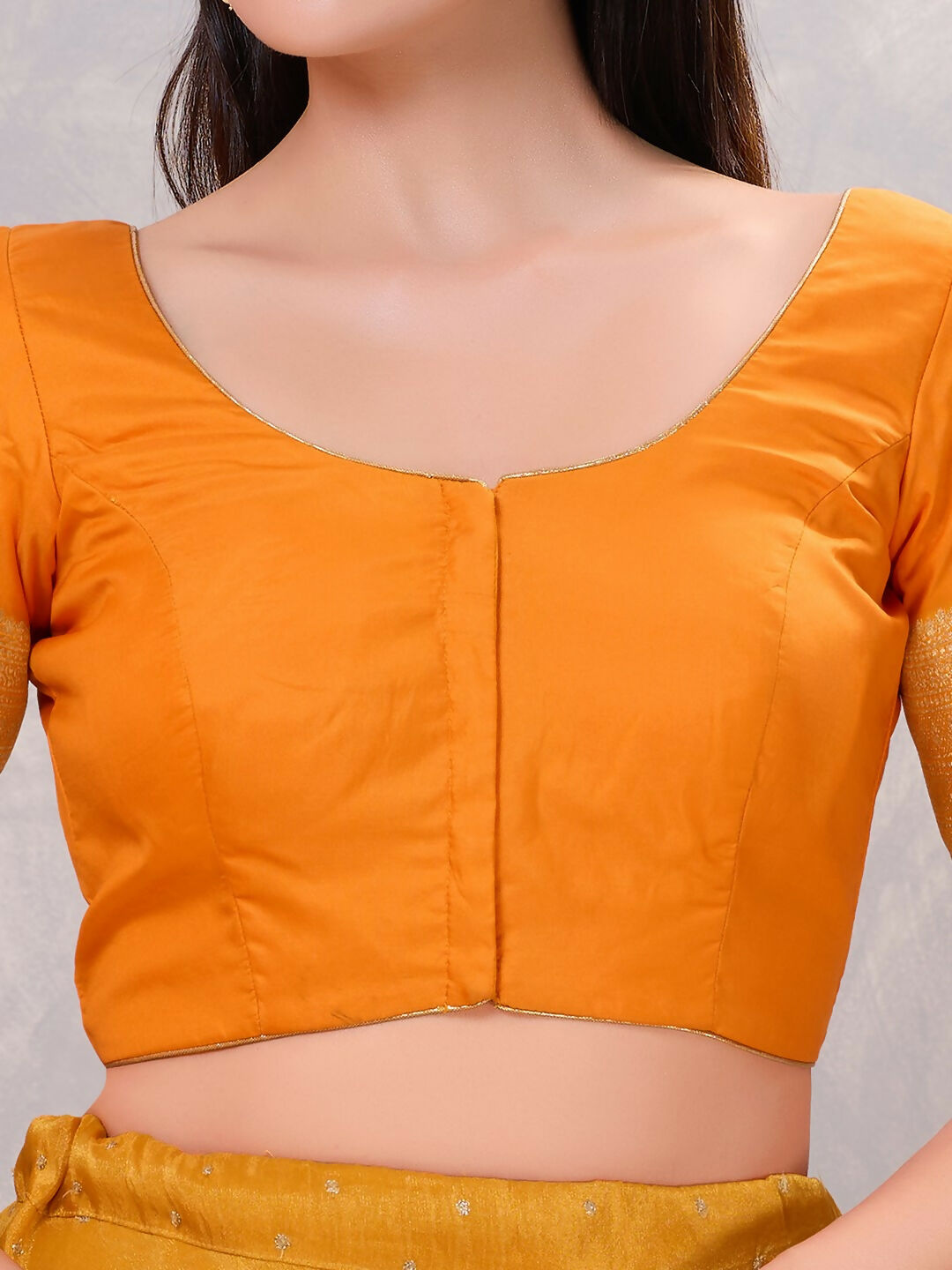 Joban Fashion Women Silk Mustard Stitched Blouse | Grocsy