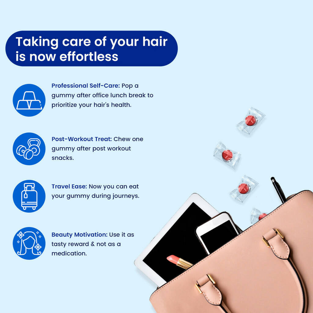 Neuherbs Grow Hair Gummies (No Added Sugar) - Strawberry Flavor | Grocsy