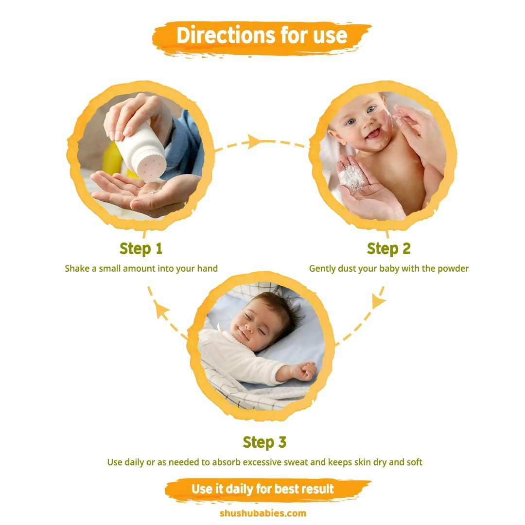 ShuShu Babies Talc Free Baby Powder with Arrowroot Extracts (under 0-3 Years Baby) | Grocsy