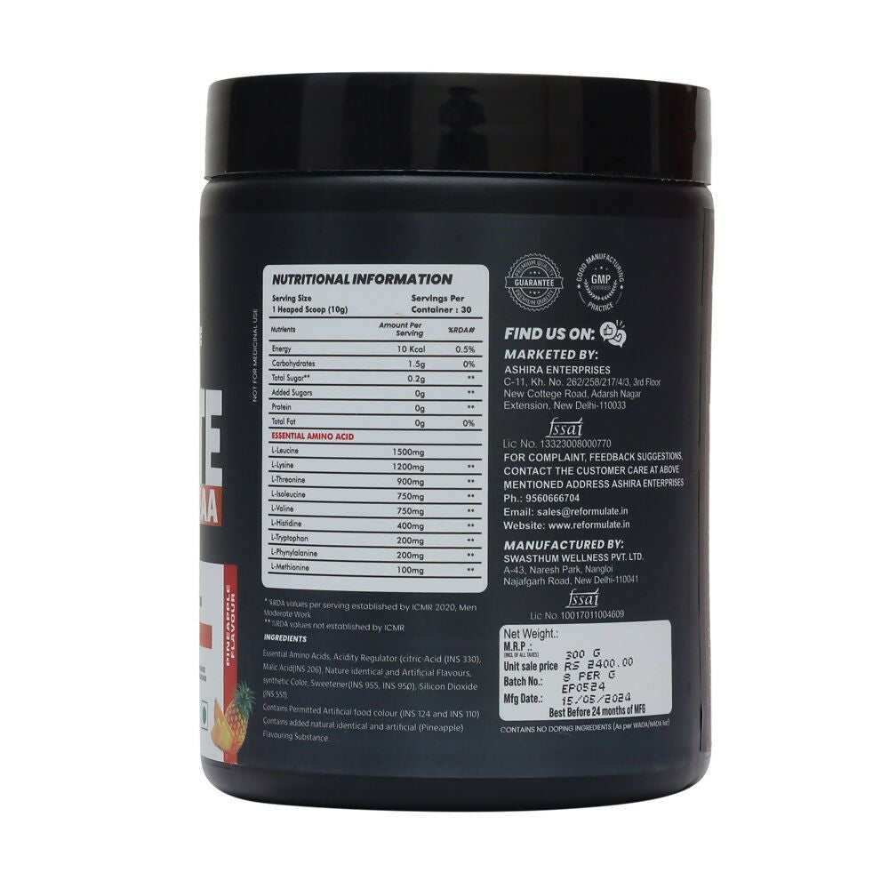 Reformulate Hydrate EAA I Supports Muscle Recovery | Zero Added Sugar | Improved Focus I Fluid Balance - Orange | Grocsy