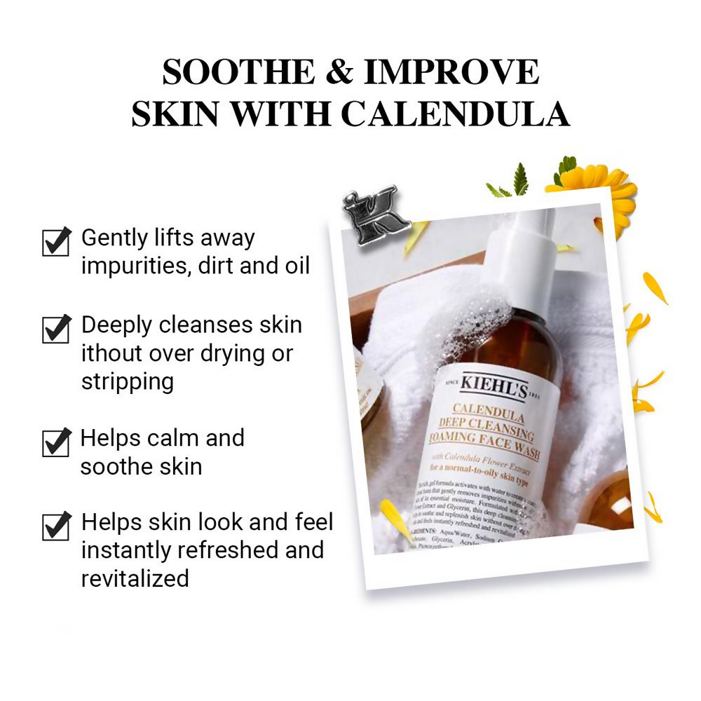 Kiehl's Calendula Deep Cleansing Foaming Face Wash With Glycerin | Grocsy