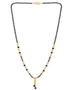 VOJ Gold-Polished Round Design Beaded Chain Mangalsutra | Grocsy