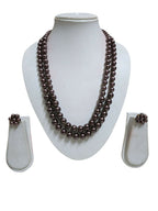 Inhanns Everyday Workwear Pearl Set (Double Layered Pearls) - Chocolate | Grocsy