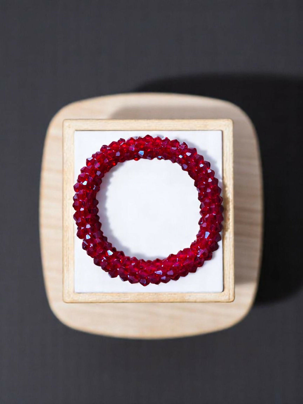 Inhanns Unisex Crystal Bloom – Adjustable Crystal Bead Bracelets - Maroon | Grocsy