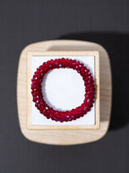 Inhanns Unisex Crystal Bloom – Adjustable Crystal Bead Bracelets - Maroon | Grocsy