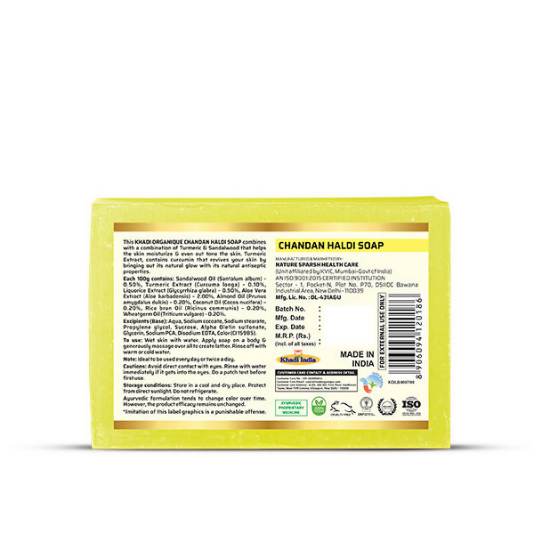 Khadi Organique Chandan Haldi Soap | Grocsy