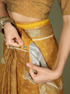 Shree Shyam Fashion Cotton Golden Saree | Grocsy