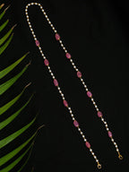 Stone And Gold-Polished Mask Chain - Ruby Raang | Grocsy