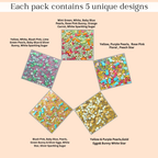 Confect Easter Sprinkles Edible | Mix Parrot Green, Yellow, Pink, White and Silver Pearls & Stars Pack of 5 (EAST 7) - 100Gms | Grocsy