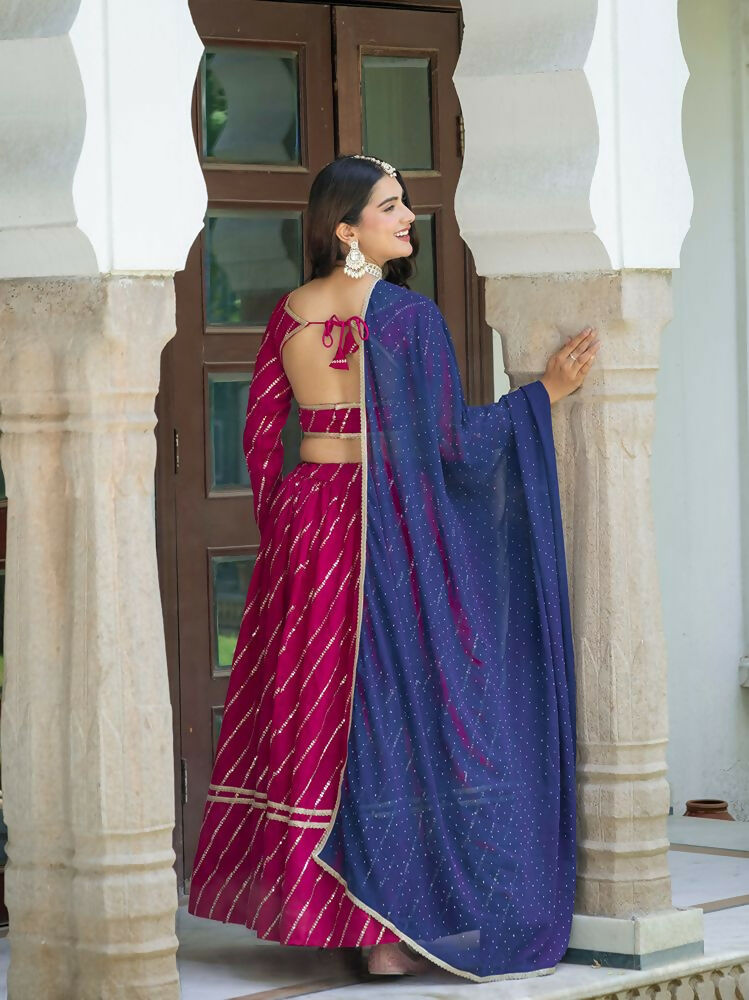 Lehenga Mart Rani Pink Designer Wedding Wear Lehenga Choli | Grocsy