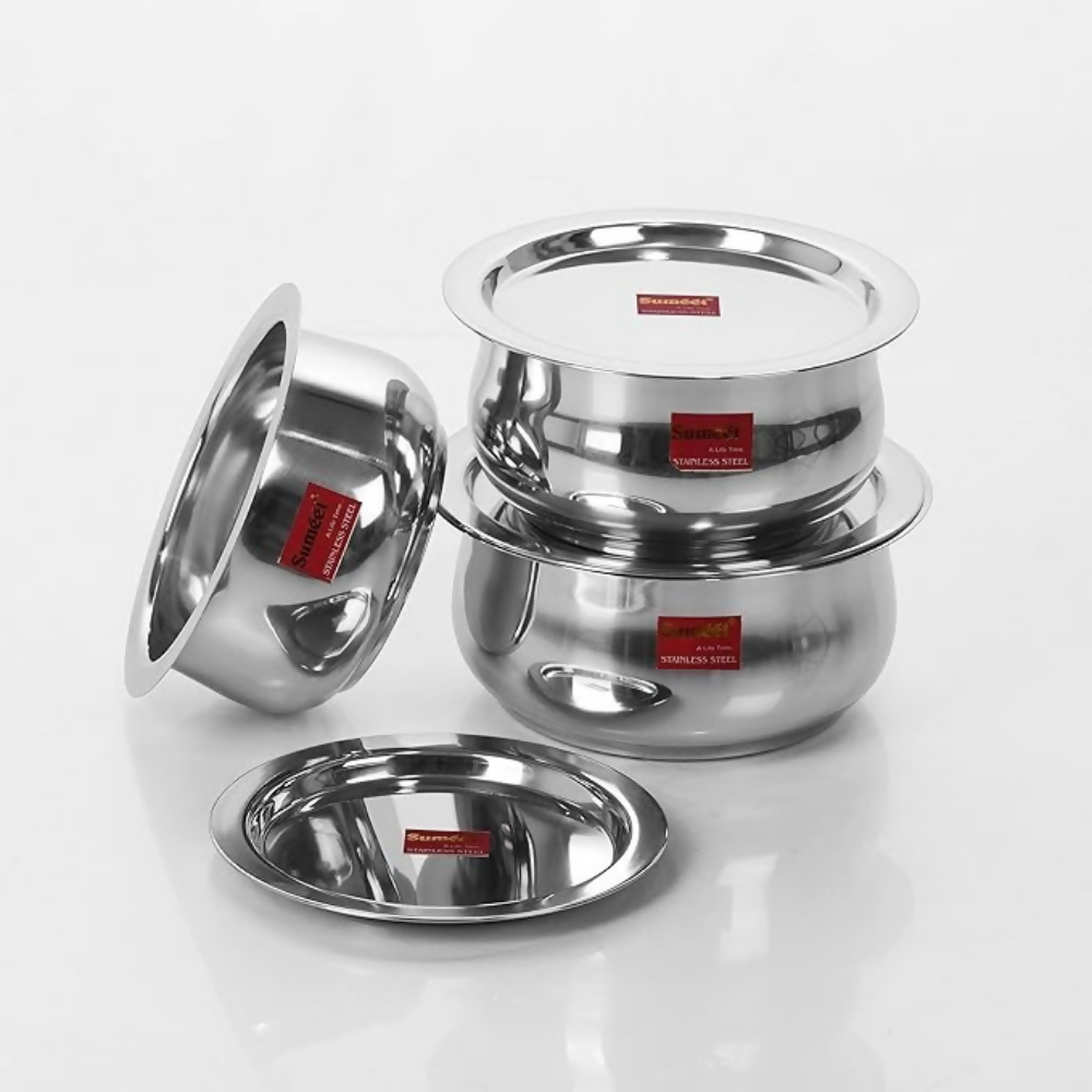 Sumeet Stainless Steel Cookware Set With Lid | Grocsy