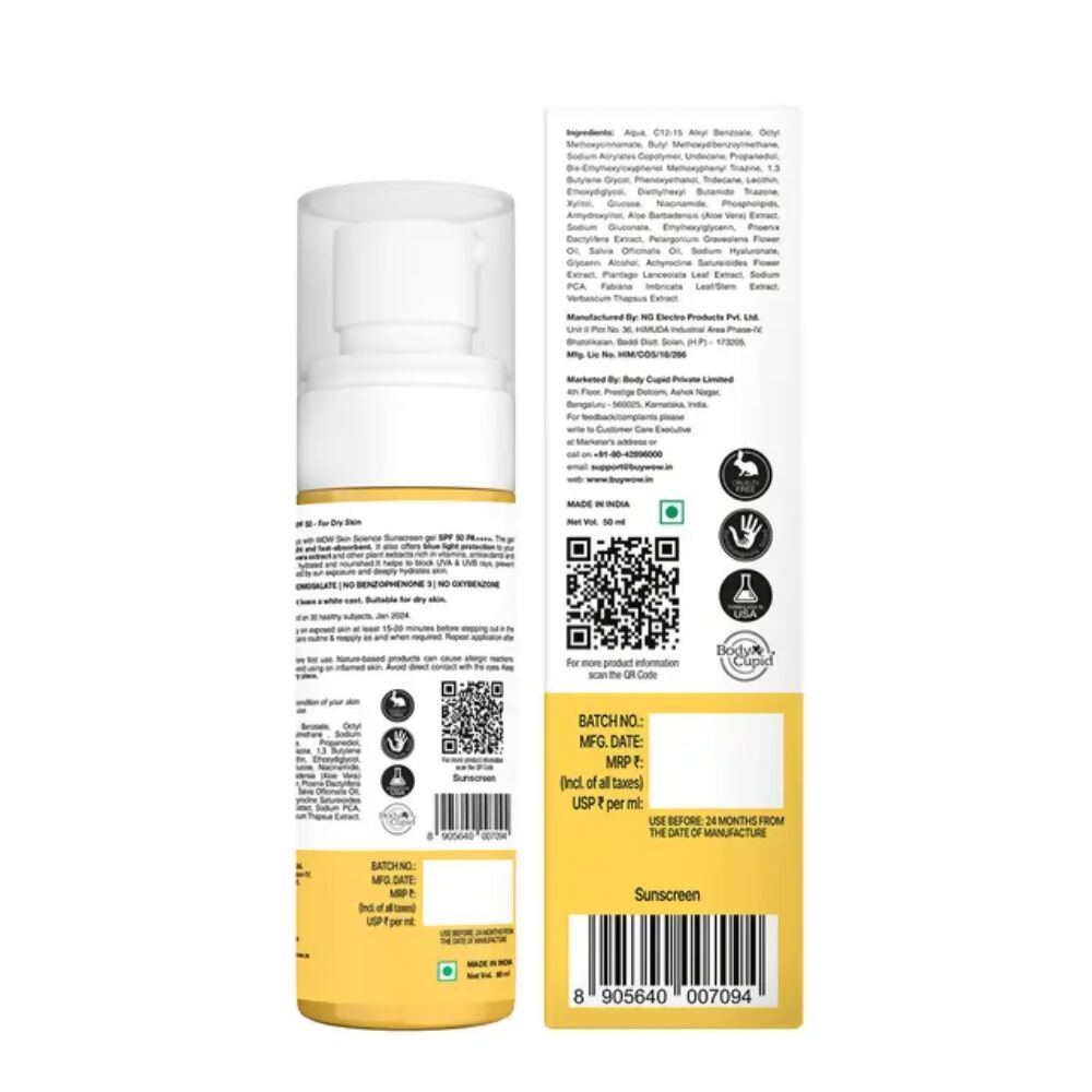 Wow Life Science Sunscreen Gel Dry Skin | Grocsy