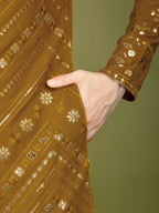 Vastranavya Yellow Exclusive Festival Wear Pure Viscose Rayon Embroidered Sequence Work Kurta | Grocsy