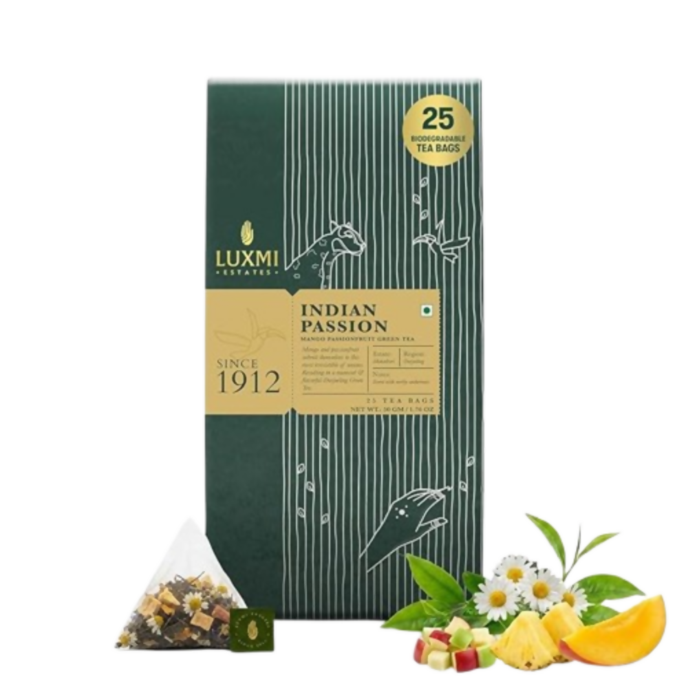 Luxmi Estates Indian Passion Mango Passion Fruit Green Tea | Grocsy