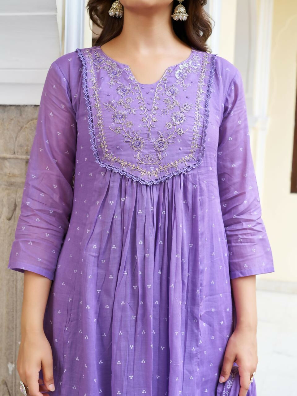 The52 Women's Beautiful Cotton Fabric Embroidery Work Straight Kurta Pant and Dupatta Set | Grocsy