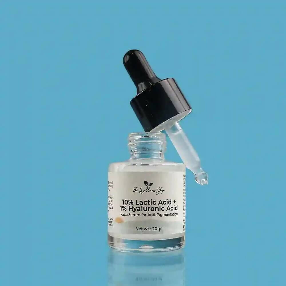 The Wellness Shop 10% Lactic Acid, 1% Hyaluronic Acid Face Serum | Grocsy