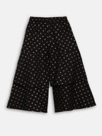 Ahalyaa Black Cotton Gold Print Kids Kurta Sharara Sets For Girls | Grocsy
