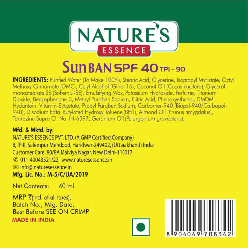 Nature's Essence Sun Ban Lotion SPF 40 | Grocsy