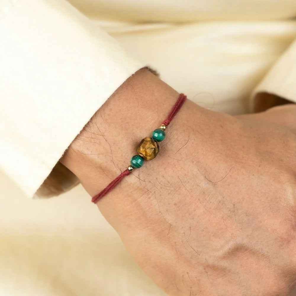 Indianvibez Bodh Protector Real Crystal Stone Rakhi | Grocsy