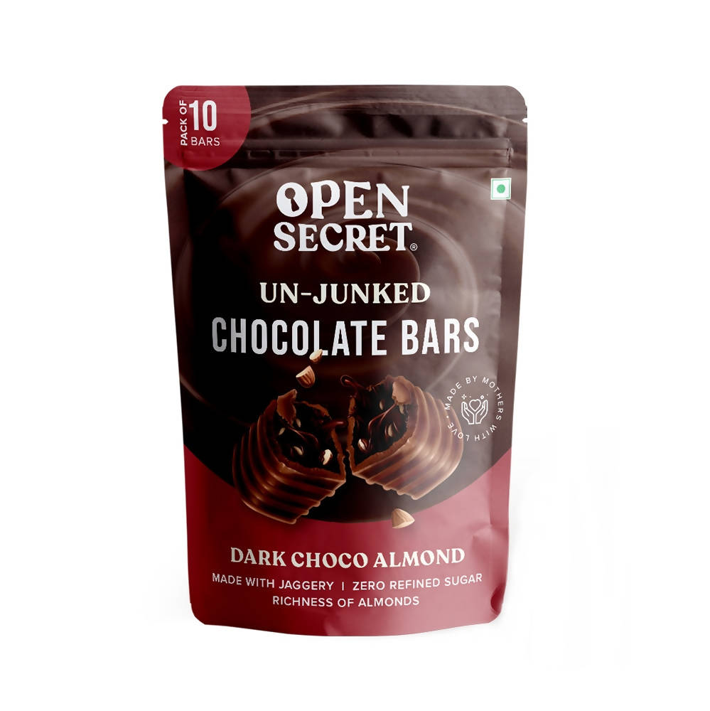 Open Secret Dark Choco Almond Chocolate Bars | Grocsy
