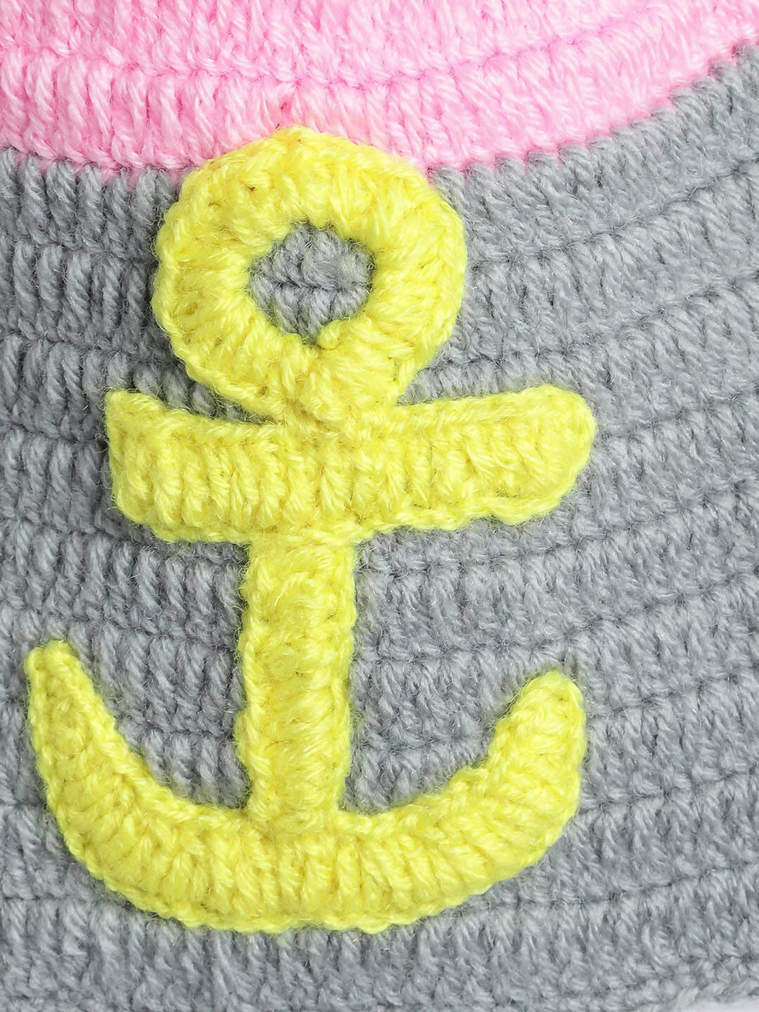 Chutput Kids Woollen Hand Knitted Anchor Detailed Cap - Multi | Grocsy